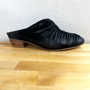 Antelope Black Ruched Leather Mule Shoes Liselle Ankle Boot Pointed Toe Size 40
